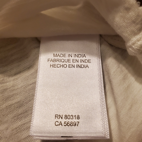 Lucky Brand smocked T-shirt, white/blue embroidery size Small - Picture 8 of 10